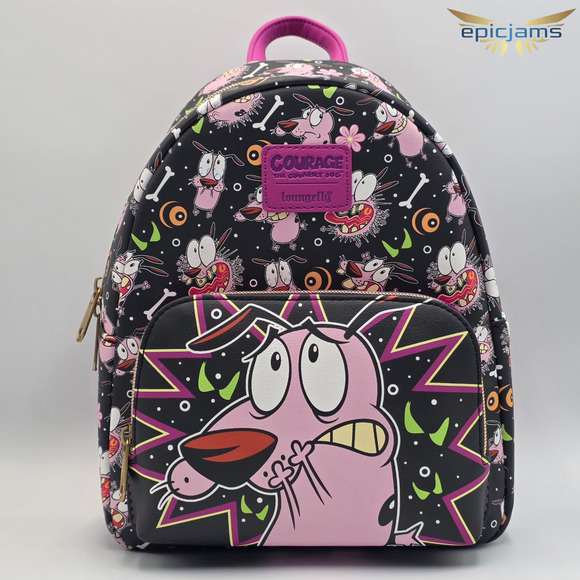 Loungefly Courage The Cowardly Dog Mini Backpack and Zip Around Wallet Set New - Picture 2 of 10